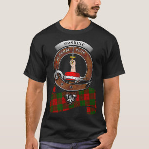 Erskine Scottish Clan Badge Tartan  T-Shirt