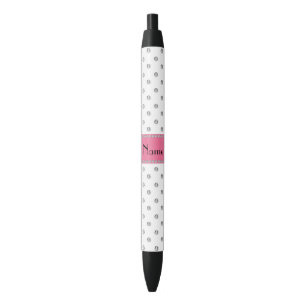 ersonalized name white diamonds light pink stripe pen