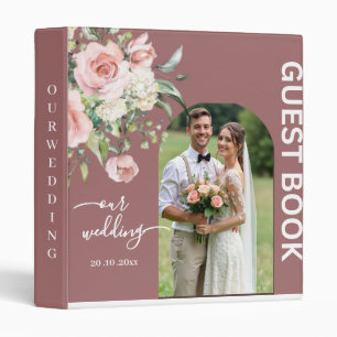 ersonalized Wedding Guestbook with Couple Photo 3 Ring Binder