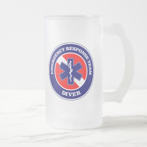 ERT Diver Frosted Glass Beer Mug