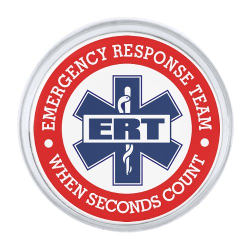 ERT Emergency Response Team Silver Finish Lapel Pin