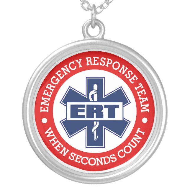 ERT Emergency Response Team Silver Plated Necklace (Front)