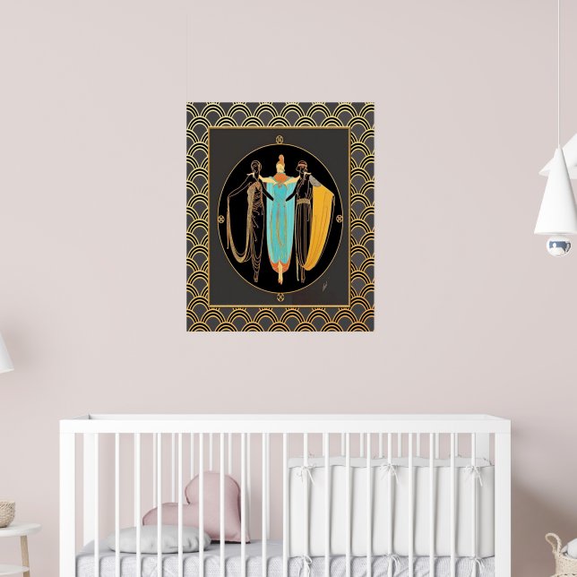 ERTE Art Deco Three Ladies Poster | Zazzle
