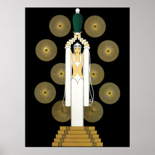 Erté - Emerald Vase [Night Version] Poster