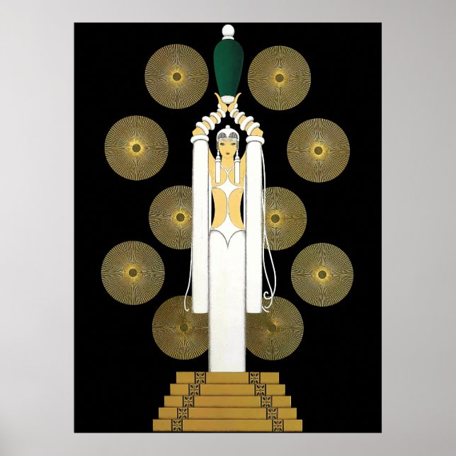 Erté - Emerald Vase [Night Version] Poster (Front)