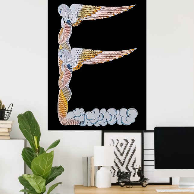 Erté - The Letter E from the Alphabet Suite, 1976 Poster | Zazzle