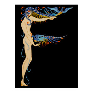 Erté - The Letter F from the Alphabet Suite, 1976 Poster