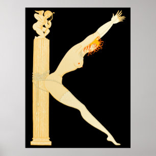 Erté - The Letter K from the Alphabet Suite, 1976 Poster