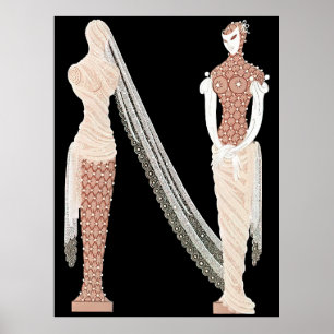 Erté - The Letter N from the Alphabet Suite, 1976 Poster