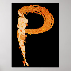 Erté - The Letter P from the Alphabet Suite, 1976 Poster