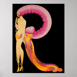 Erté - The Letter R from the Alphabet Suite, 1976 Poster