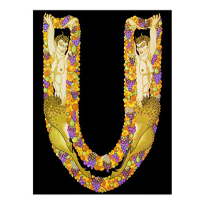 Erté - The Letter U from the Alphabet Suite, 1976 Poster