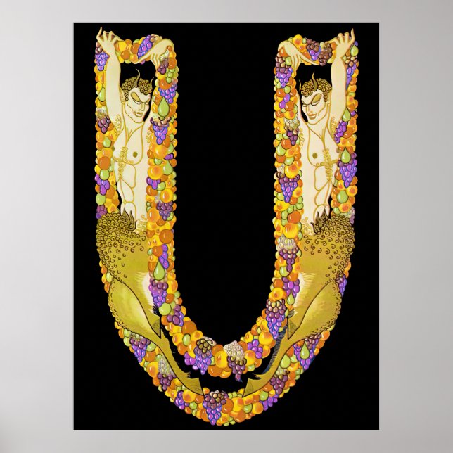Erté - The Letter U from the Alphabet Suite, 1976 Poster (Front)