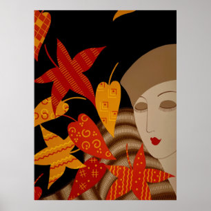 Erté - The Seasons, Autumn [Night] Poster