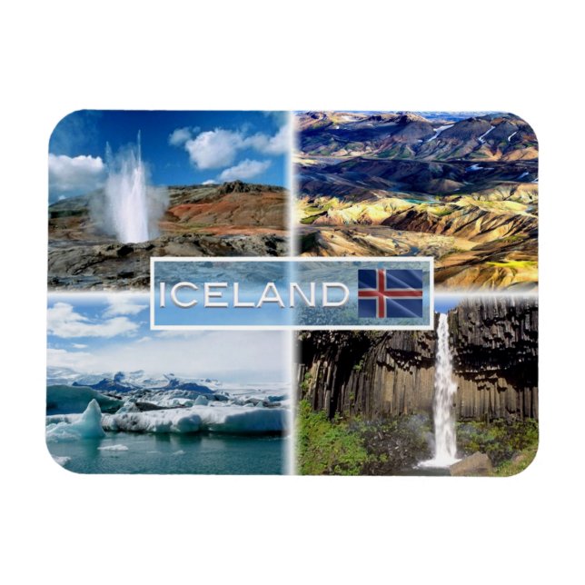 Erupting geyser - Landmannalugar Magnet (Horizontal)