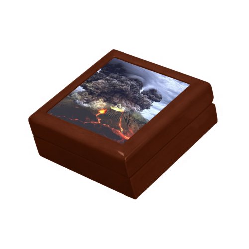 Erupting Volcano on Mountain Gift Box