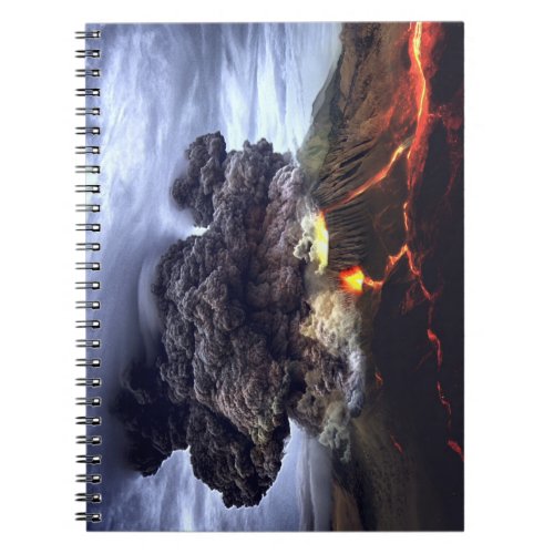 Erupting Volcano on Mountain Notebook