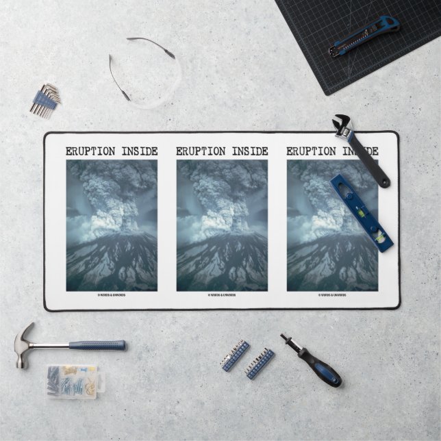 Eruption Inside Mt. Saint Helens Geology Psyche Desk Mat (Workstation)