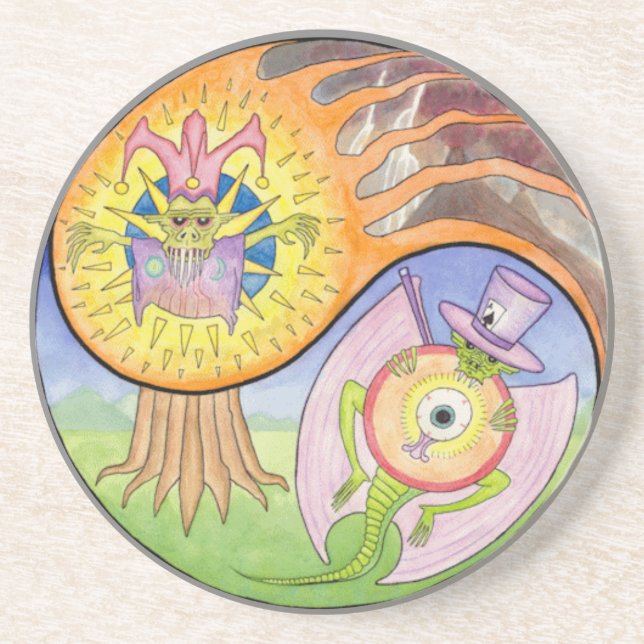 "Eruption" Mandala Drink Coaster (Front)