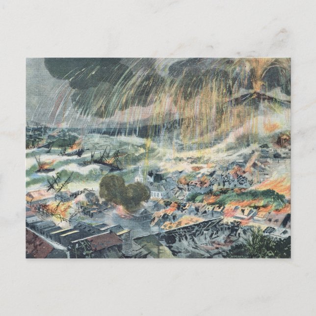 Eruption of a Volcano on Martinique Postcard (Front)