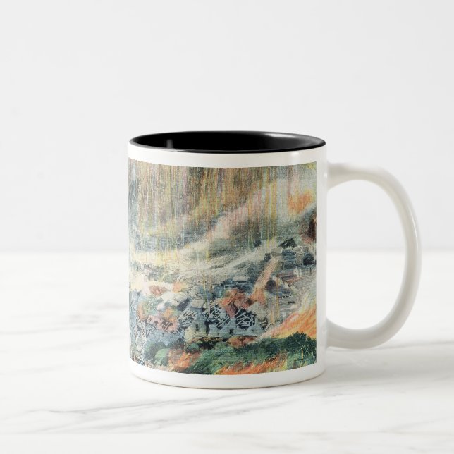 Eruption of a Volcano on Martinique Two-Tone Coffee Mug (Right)