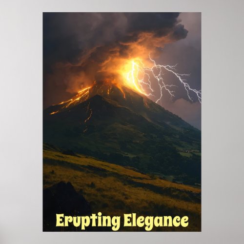 Eruption of Elegance French Volcano Unleashed Poster
