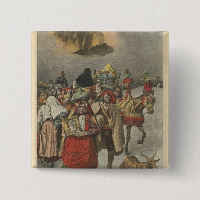 Eruption of Mount Etna Button (Front)