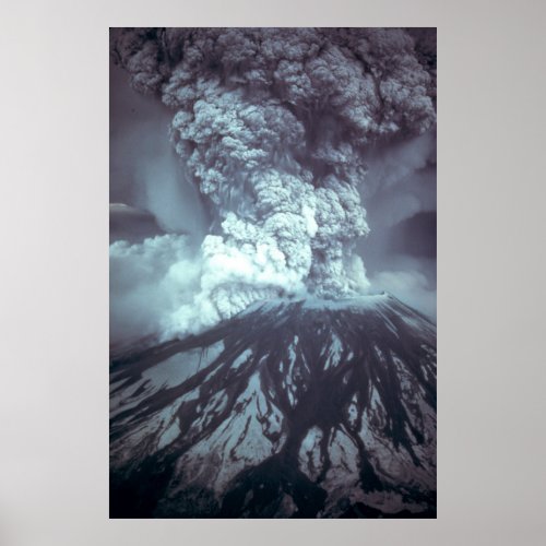 Eruption of Mount Saint Helens Stratovolcano 1980 Poster