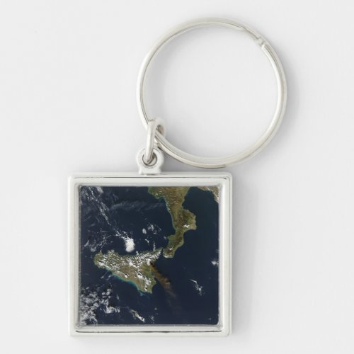 Eruption of Mt Etna in Sicily Keychain