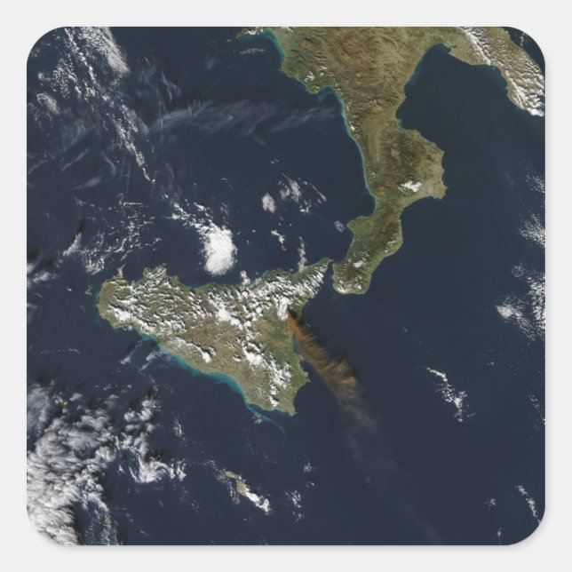 Eruption of Mt Etna in Sicily Square Sticker (Front)