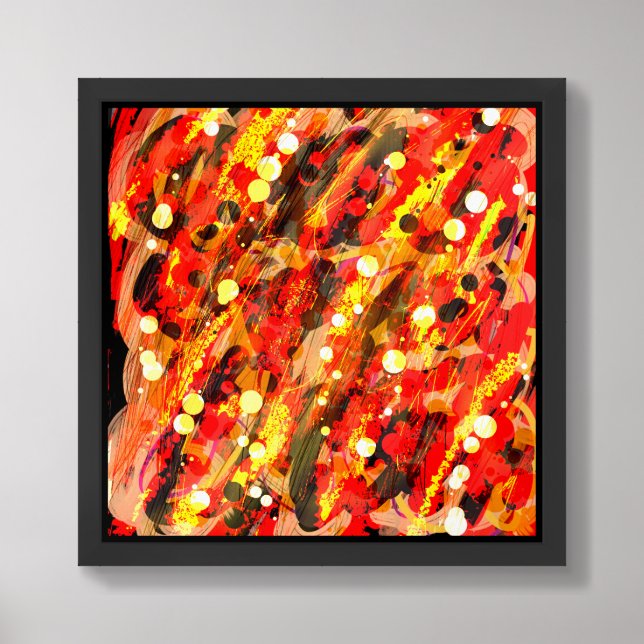 Eruption of Passion - Abstract Digital Poster (Framed Front)