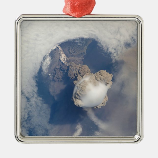 Eruption of Sarychev volcano 2 Metal Ornament (Front)