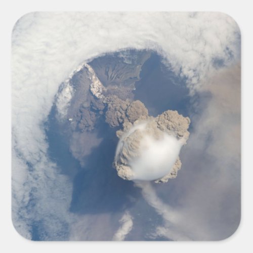 Eruption of Sarychev volcano 2 Square Sticker