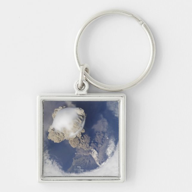 Eruption of Sarychev volcano Keychain (Front)