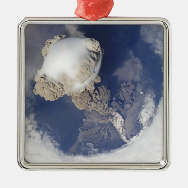 Eruption of Sarychev volcano Metal Ornament (Front)