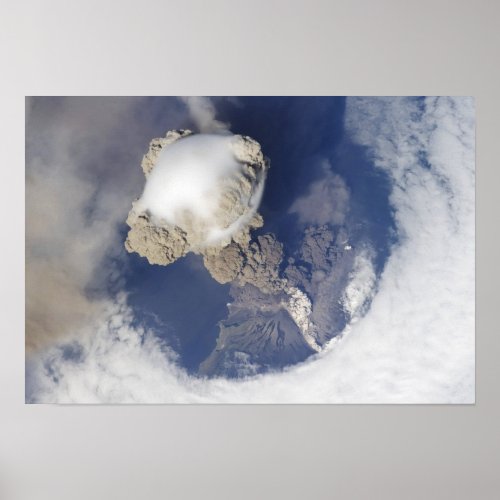 Eruption of Sarychev volcano Poster