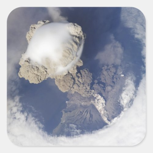 Eruption of Sarychev volcano Square Sticker