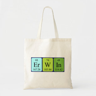 Erwin periodic table name tote bag