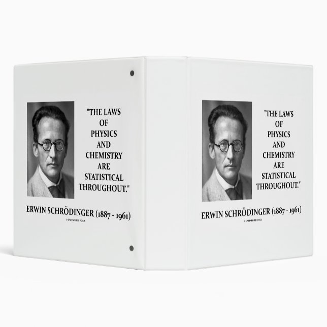 Erwin Schrödinger Physics Chemistry Statistical 3 Ring Binder (Background)