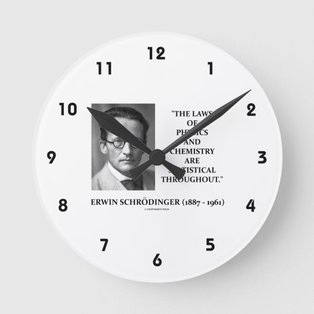 Erwin Schrödinger Physics Chemistry Statistical Round Clock (Front)