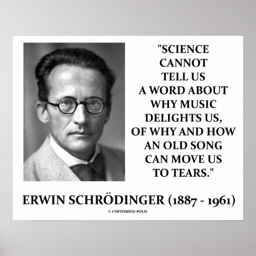 Erwin Schrdinger Science Cannot Tell Us Old Song Poster