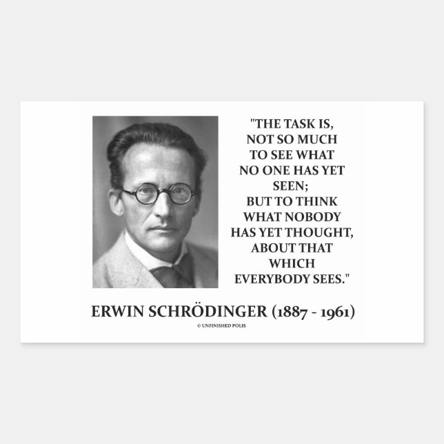 Erwin Schrödinger Task Think Nobody Yet Thought Rectangular Sticker (Front)