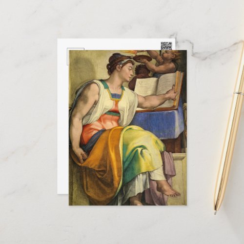 Erythraean Sibyl by Michelangelo Holiday Postcard