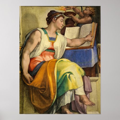 Erythraean Sibyl by Michelangelo Poster