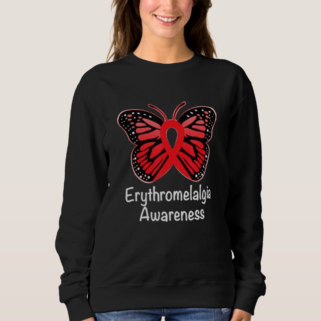 Erythromelalgia Awareness Warrior Support Red Ribb Sweatshirt (Front)
