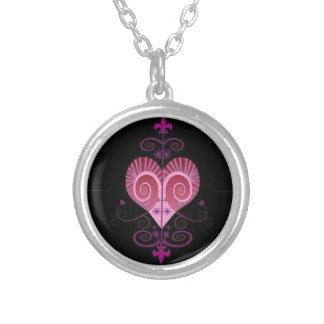 ERZULI FREDA DAHOMEY VEVE SECRET VODOU GEOMETRY SILVER PLATED NECKLACE