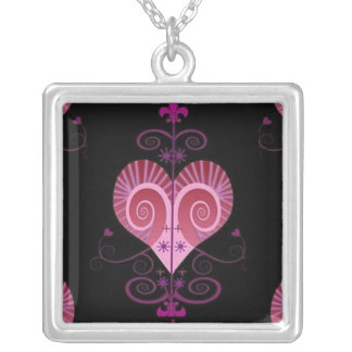 ERZULI FREDA DAHOMEY VEVE SECRET VODOU GEOMETRY  SILVER PLATED NECKLACE