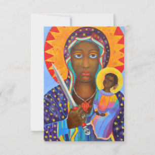 Erzulie Dantor Black Madonna Voodoo Haitian Art Thank You Card