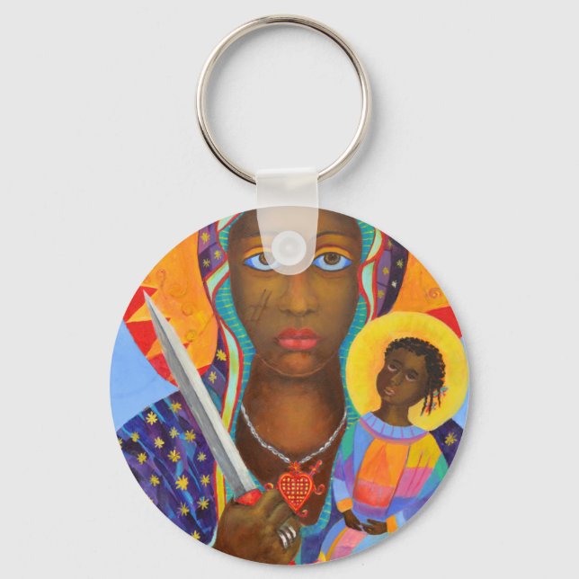 Erzulie Dantor Black Madonna Voodoo New Orleans Keychain (Front)
