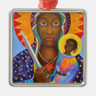 Erzulie Dantor Black Madonna Voodoo New Orleans Metal Ornament